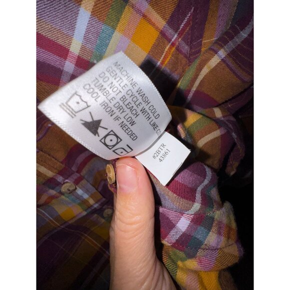 Orvis Womens Plaid Button-Up Shirt Size Medium‎ Cotton Flannel Western ranch - Picture 3 of 10